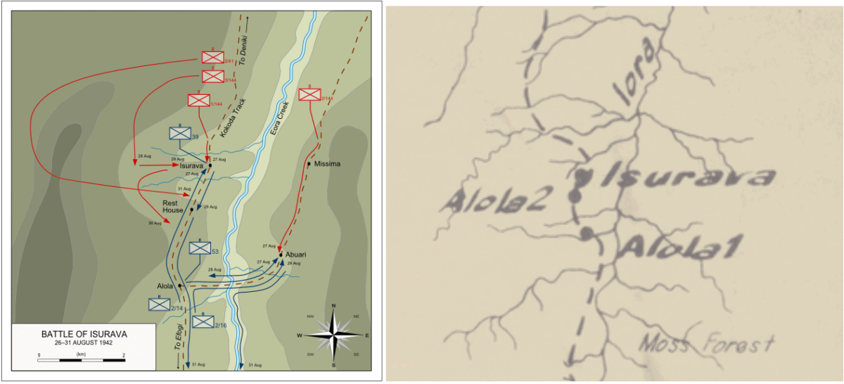 Map of the Battle of Isurava